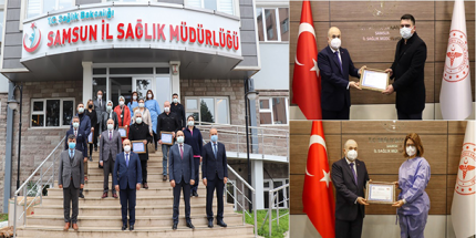 Samsun Valisi Dağlı’dan Sağlık Çalışanlarına Teşekkür Belgesi