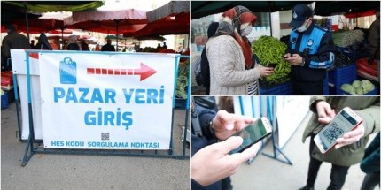 Pazar Yerlerinde HES Kodu Uygulaması Yapılıyor