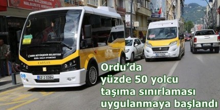 Toplu Taşıma Araçlarında Yüzde 50 Yolcu Taşıma Sınırlaması