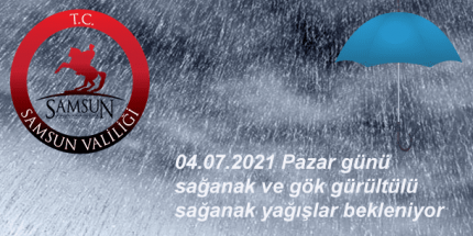 Samsun Valiliği Yağış Uyarısında Bulundu