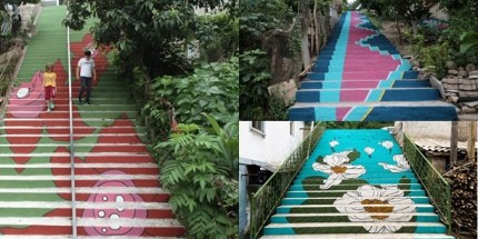 Renkli Merdiven Çalışması Sanat Eserine Dönüştü