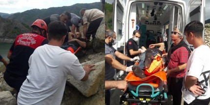 Baraja Düşen Vatandaşı İtfaiye Ekipleri Kurtardı