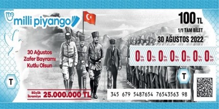 Zafer Bayramı Özel Çekilişinde Büyük İkramiye 25 Milyon TL