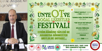 Ünye Ot ve Doğal Lezzetler Festivali Başlıyor