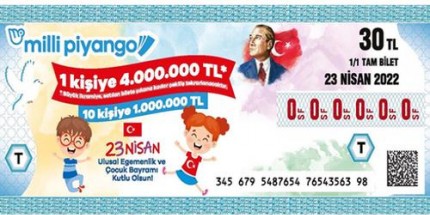 Milli Piyango 23 Nisan Özel Çekilişinde Büyük İkramiye 