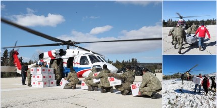 Kırsal Kesimlere Helikopterlerle Yardım Ulaştırılıyor