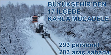 Samsun’da 17 İlçede Karla Mücadele Çalışmaları Devam Ediyor