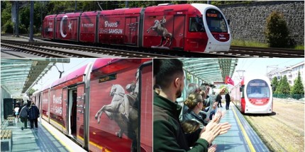 Samsun Tramvayları 19 Mayıs'a Özel Giyindi 