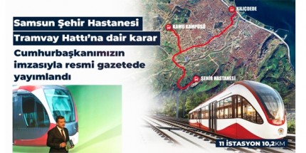 Şehir Hastanesi Tramvay Hattı İçin Cumhurbaşkanı İmzayı Attı