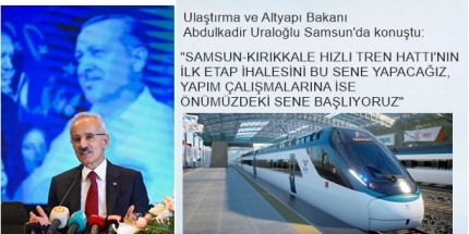 Samsun-Kırıkkale Hızlı Tren Hattı'na 2025'te Start Verilecek