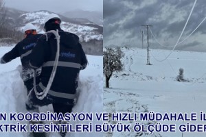 YEDAŞ, Aşırı Kar Yağışı ve Fırtınanın Yol Açtığı Elektrik Kesintilerini Giderdi