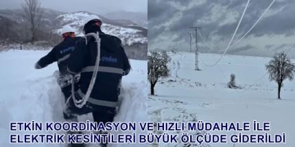 YEDAŞ, Aşırı Kar Yağışı ve Fırtınanın Yol Açtığı Elektrik Kesintilerini Giderdi