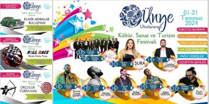 Ünye 23'ncü Kültür Sanat ve Turizm Festivali Başlıyor