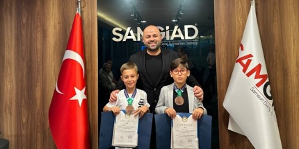 Olimpiyat Üçüncüsü Öğrencilerden SAMGİAD'a Teşekkür Ziyareti